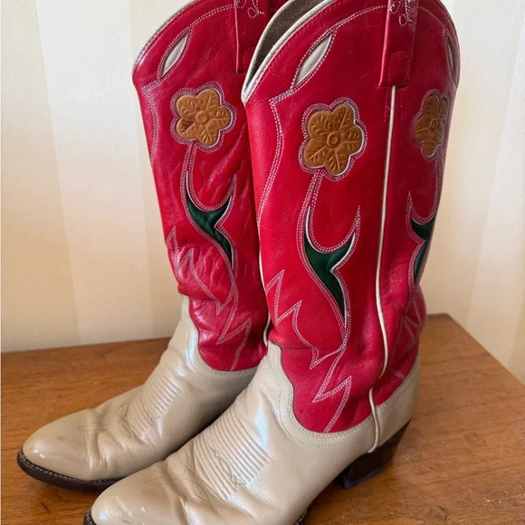 Ralph Lauren Selene Lucchese Red Western Boots 8C - Picture 11 of 15